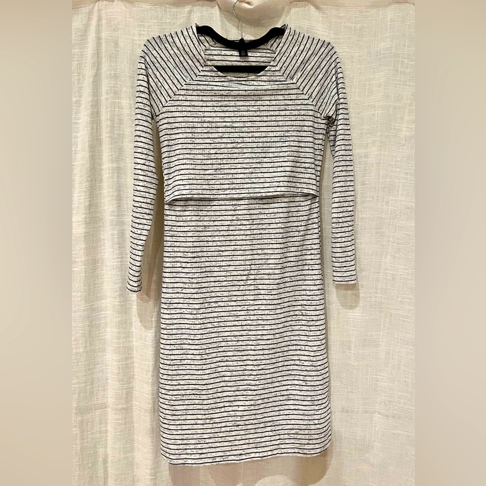 A Pea in the Pod Striped Maternity + Nursing Dress